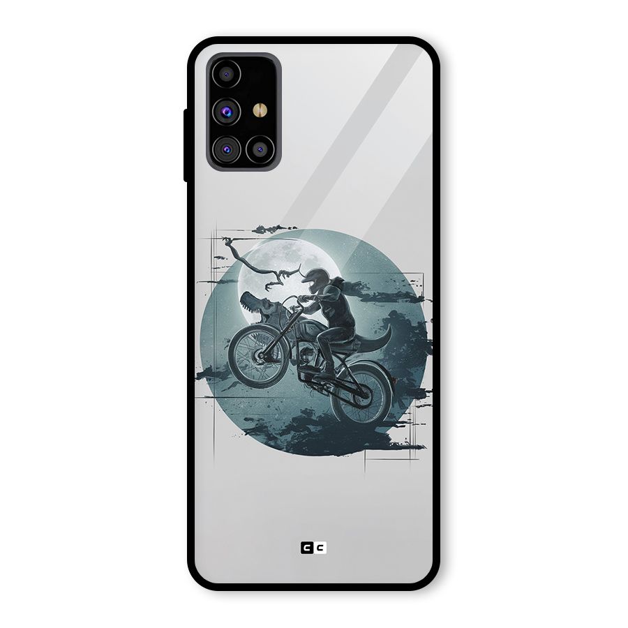 Dino Rider Glass Back Case for Galaxy M31s