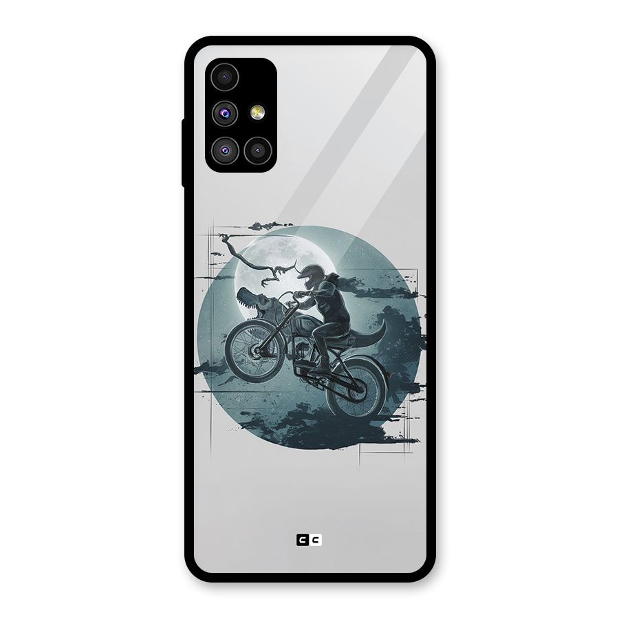 Dino Rider Glass Back Case for Galaxy M51