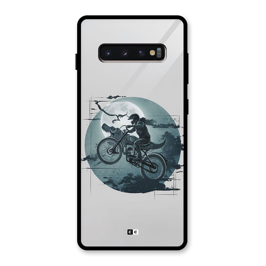 Dino Rider Glass Back Case for Galaxy S10 Plus