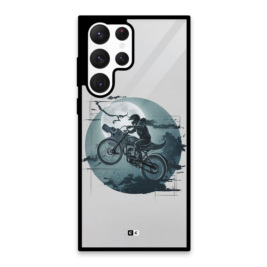 Dino Rider Glass Back Case for Galaxy S22 Ultra 5G