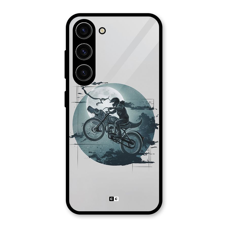 Dino Rider Glass Back Case for Galaxy S23
