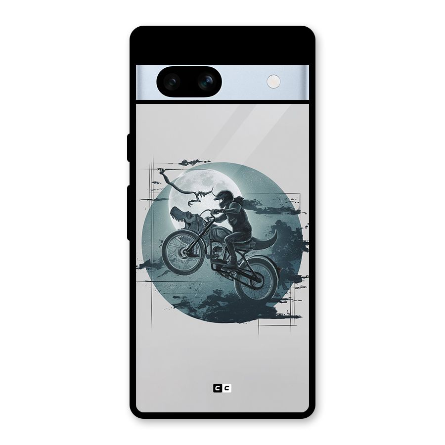 Dino Rider Glass Back Case for Google Pixel 7a