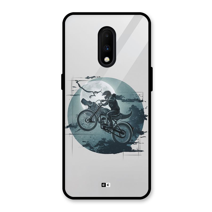 Dino Rider Glass Back Case for OnePlus 7