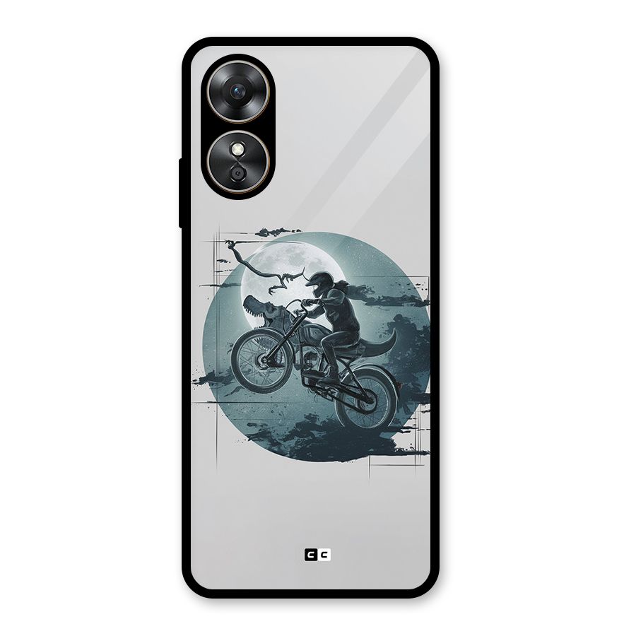 Dino Rider Glass Back Case for Oppo A17