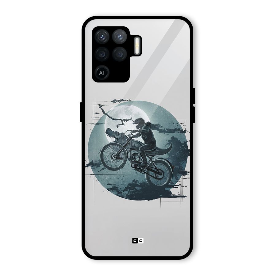 Dino Rider Glass Back Case for Oppo F19 Pro