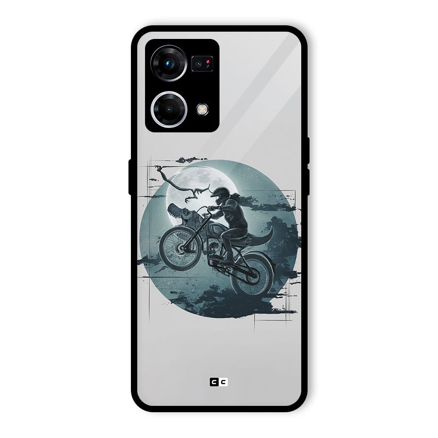 Dino Rider Glass Back Case for Oppo F21 Pro 4G