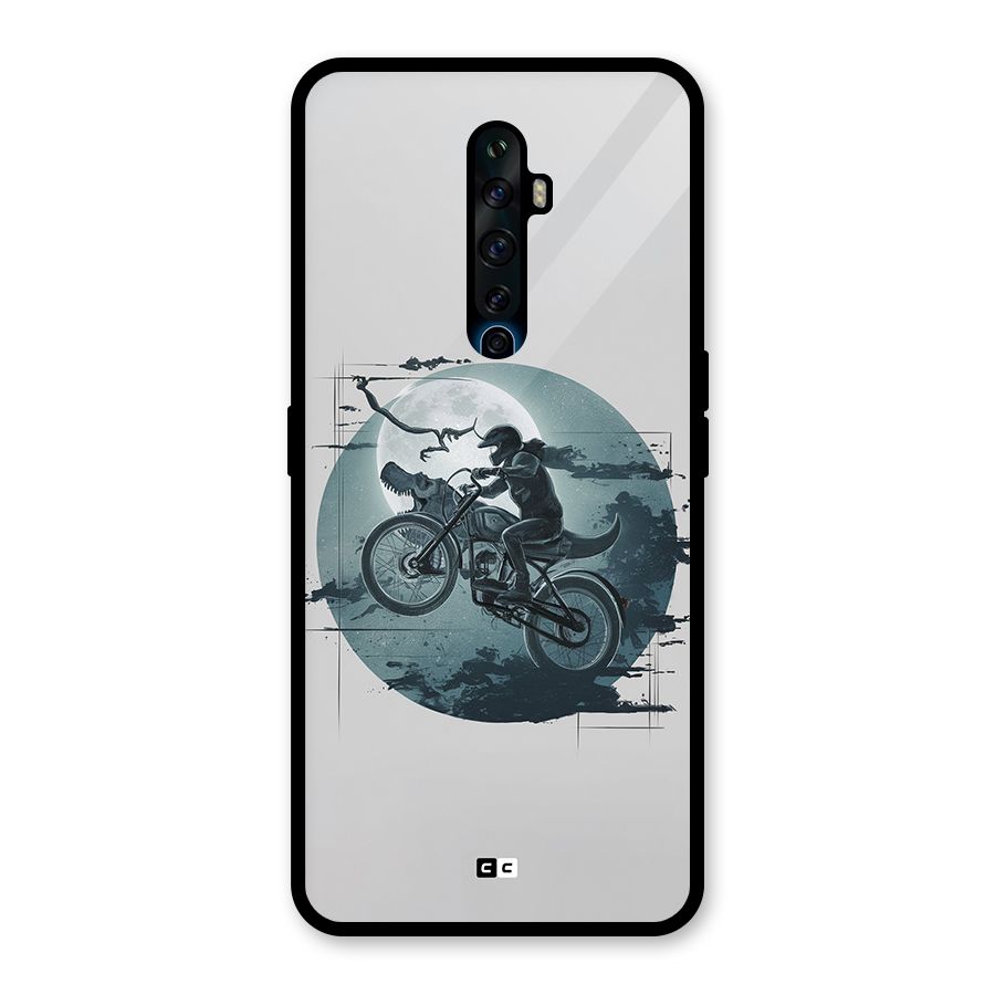 Dino Rider Glass Back Case for Oppo Reno2 Z