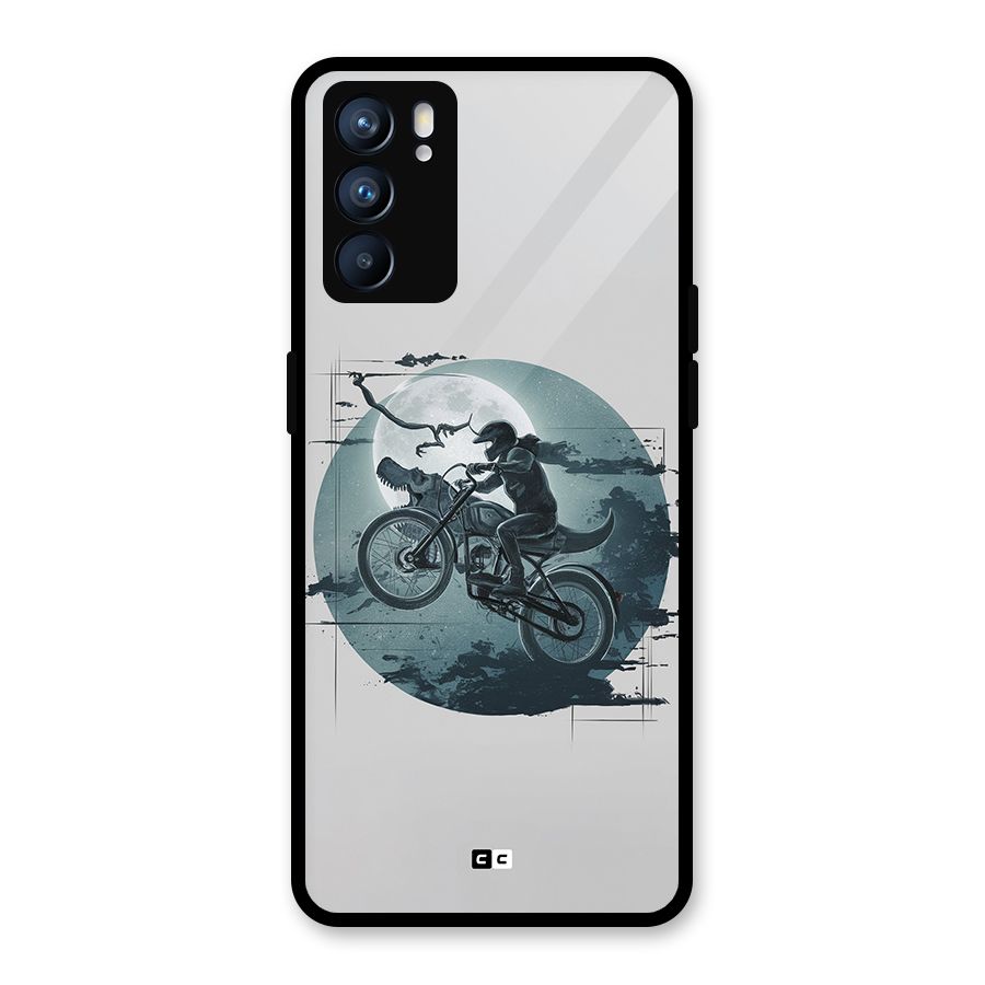 Dino Rider Glass Back Case for Oppo Reno6 5G