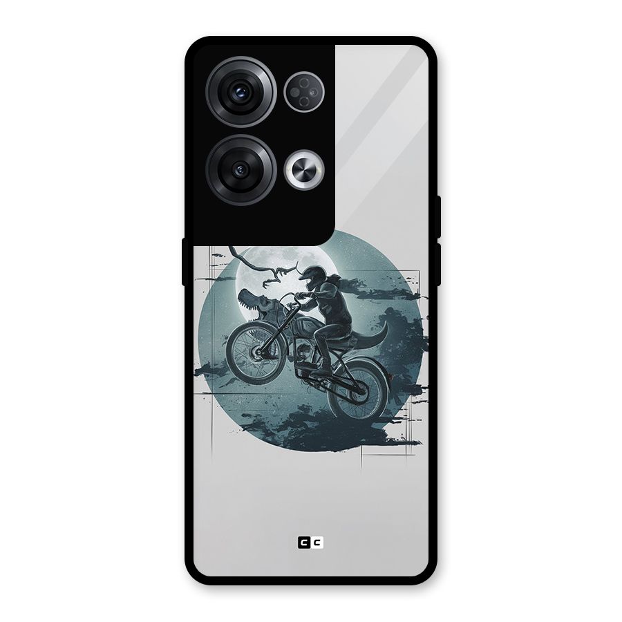 Dino Rider Glass Back Case for Oppo Reno8 Pro 5G