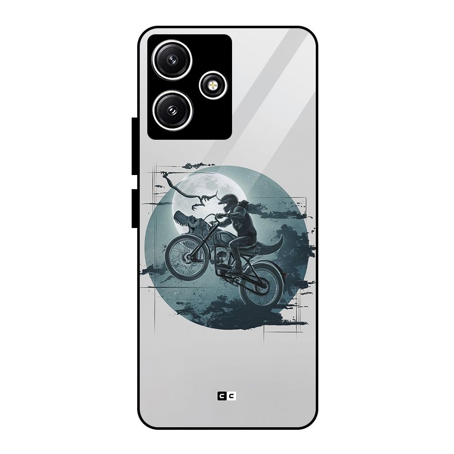 Dino Rider Glass Back Case for Poco M6 Pro
