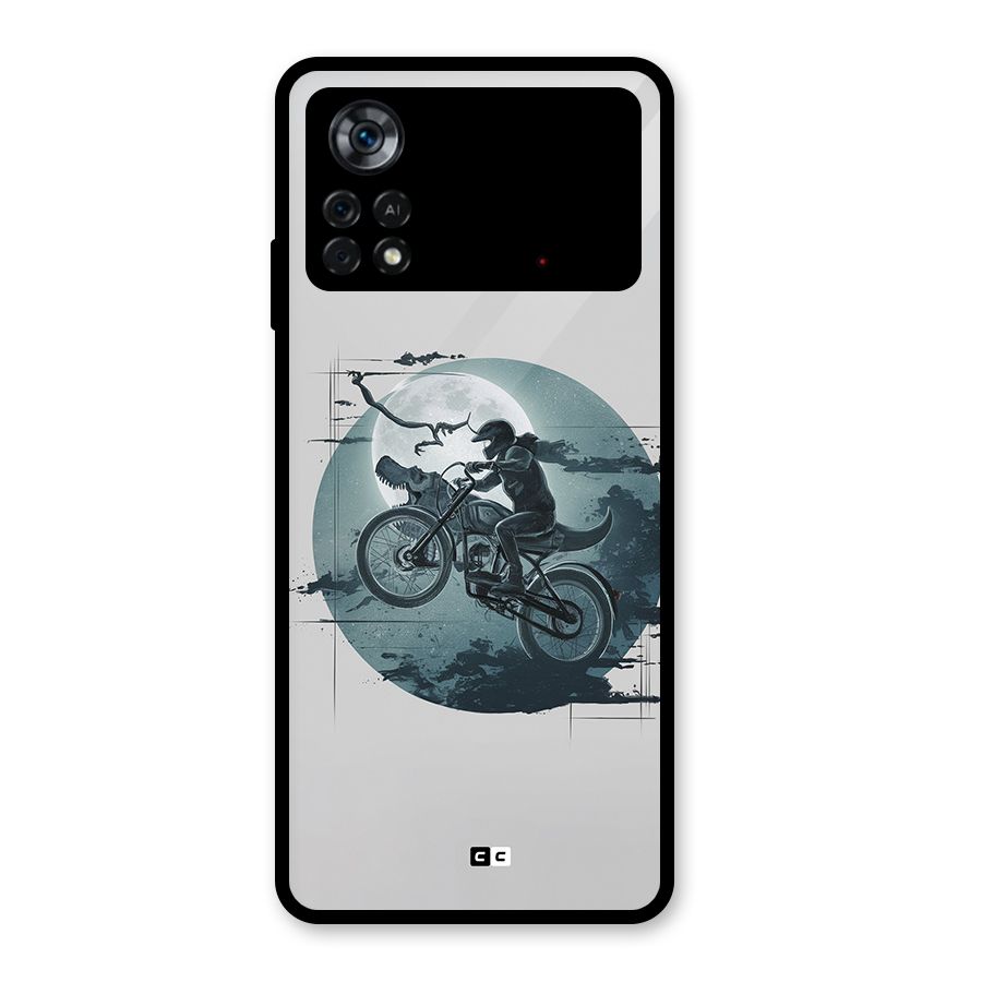 Dino Rider Glass Back Case for Poco X4 Pro 5G