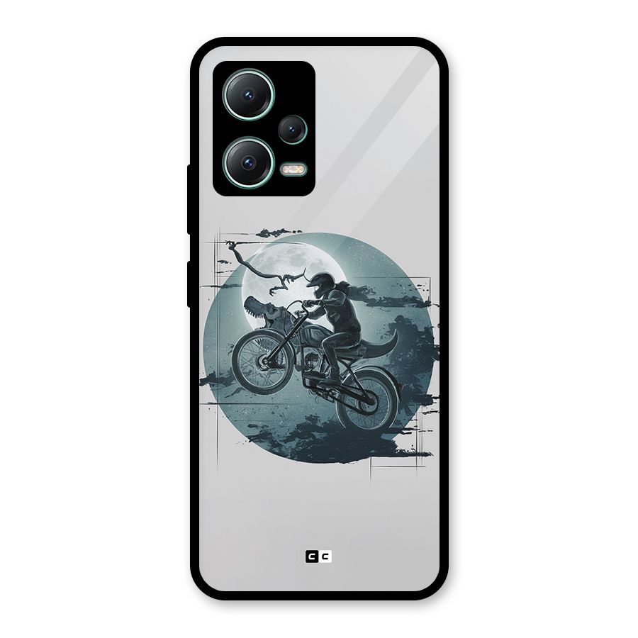 Dino Rider Glass Back Case for Poco X5