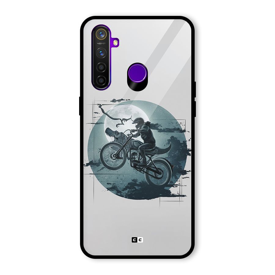 Dino Rider Glass Back Case for Realme 5 Pro