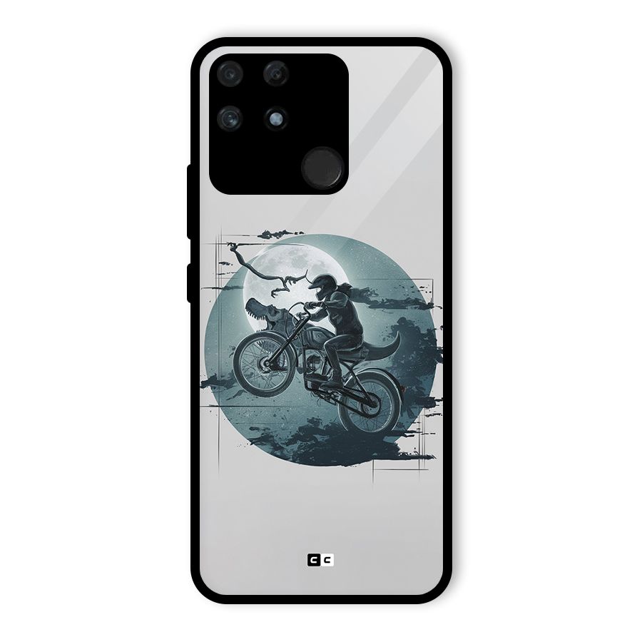 Dino Rider Glass Back Case for Realme Narzo 50A