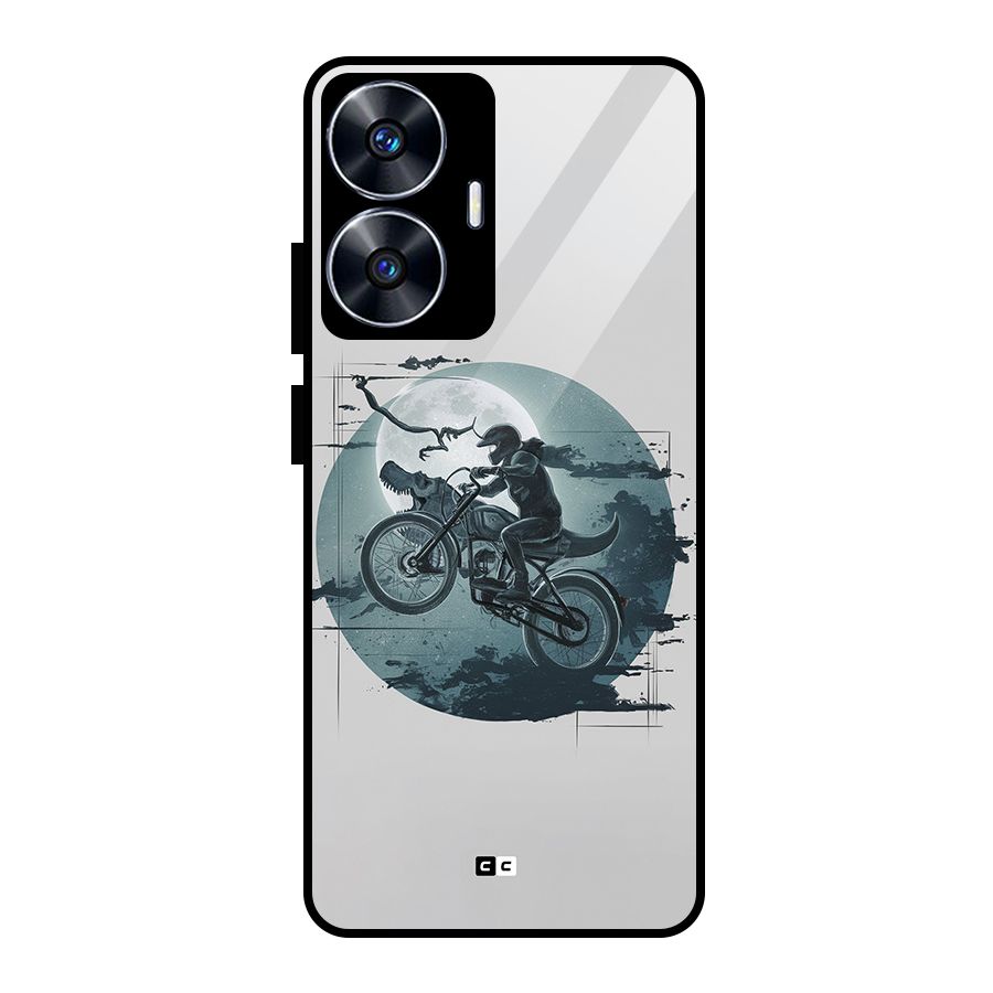 Dino Rider Glass Back Case for Realme Narzo N55