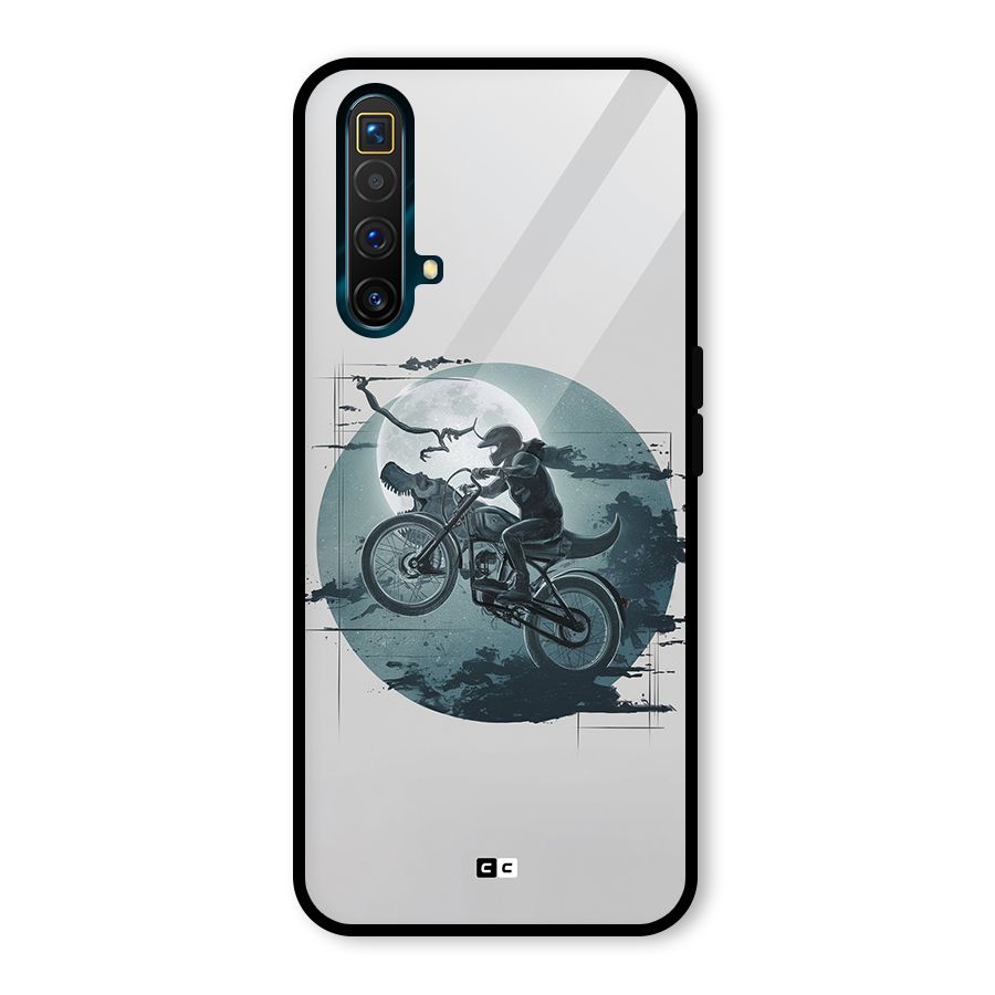 Dino Rider Glass Back Case for Realme X3