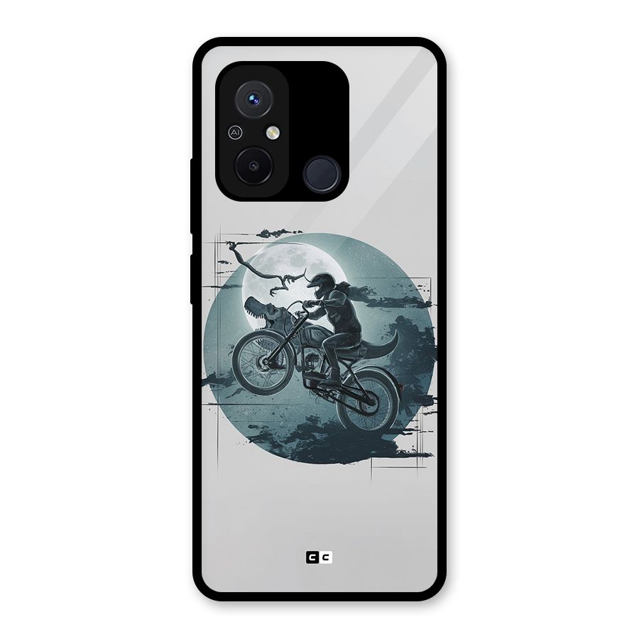 Dino Rider Glass Back Case for Redmi 12C