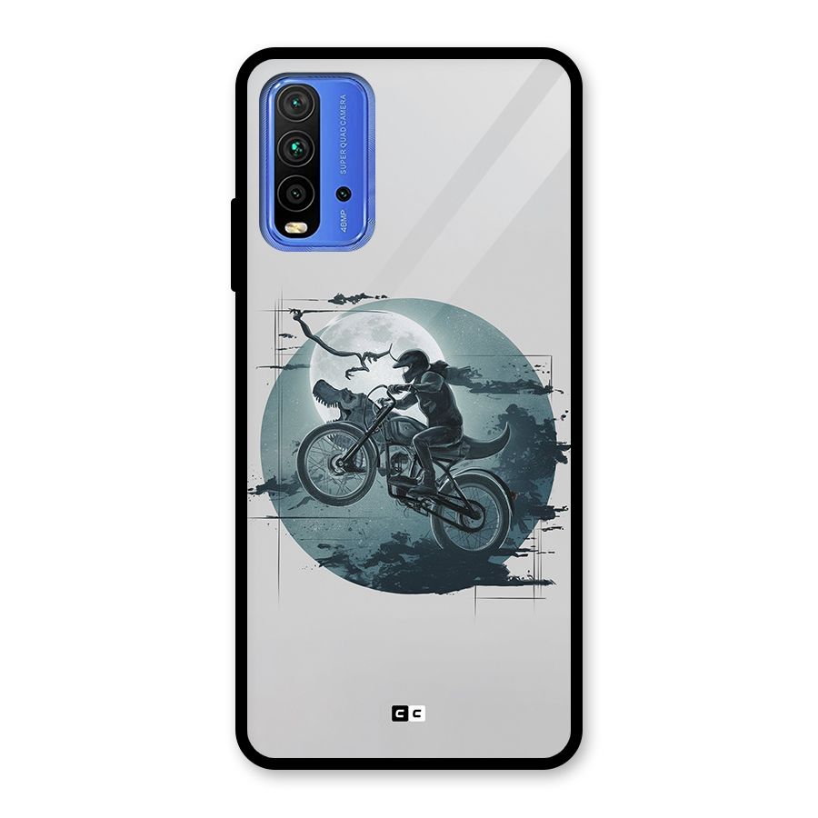 Dino Rider Glass Back Case for Redmi 9 Power