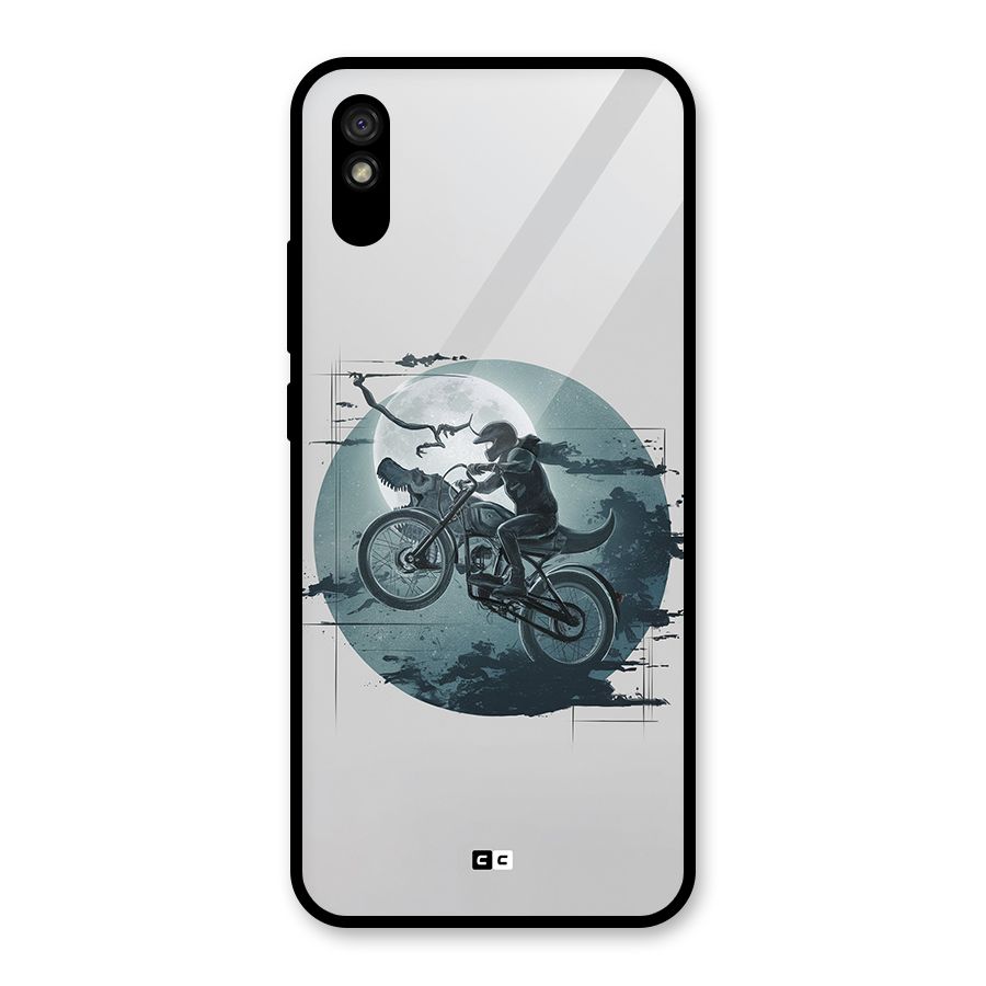 Dino Rider Glass Back Case for Redmi 9i