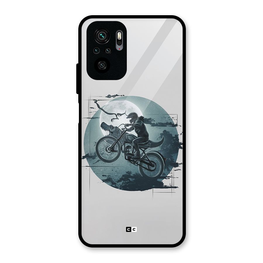 Dino Rider Glass Back Case for Redmi Note 10S