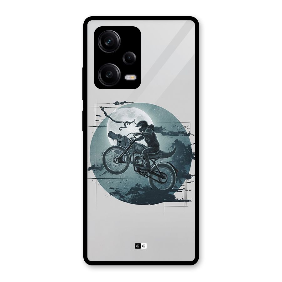Dino Rider Glass Back Case for Redmi Note 12 Pro