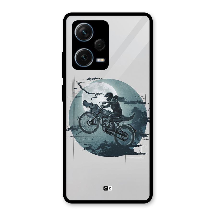 Dino Rider Glass Back Case for Redmi Note 12 Pro Plus 5G