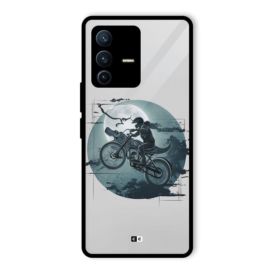 Dino Rider Glass Back Case for Vivo V23 Pro