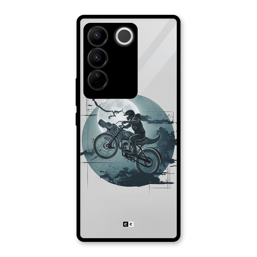 Dino Rider Glass Back Case for Vivo V27