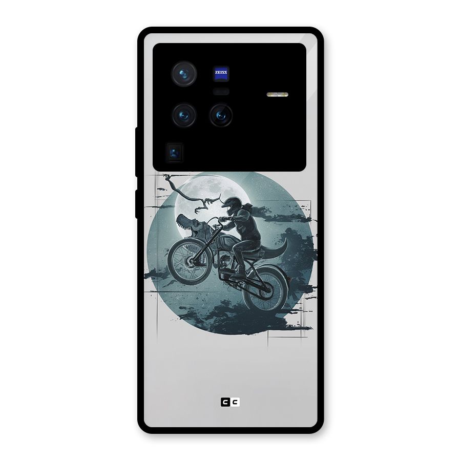 Dino Rider Glass Back Case for Vivo X80 Pro