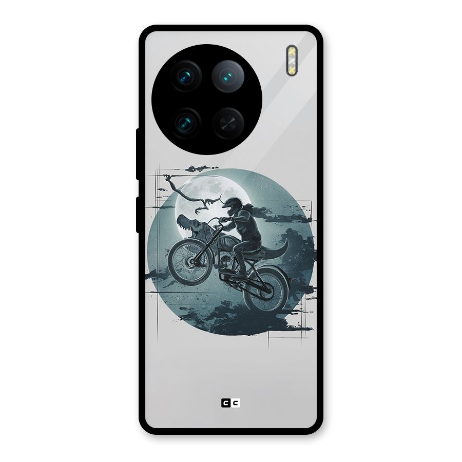 Dino Rider Glass Back Case for Vivo X90 Pro