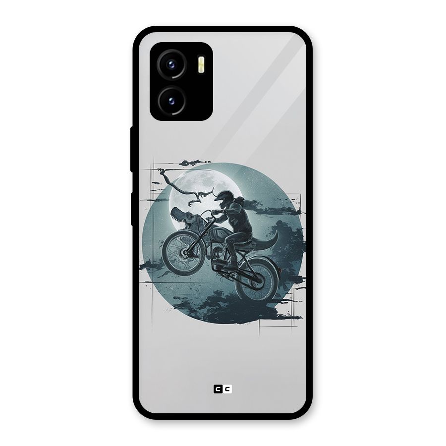 Dino Rider Glass Back Case for Vivo Y15s