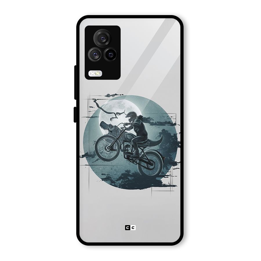 Dino Rider Glass Back Case for Vivo iQOO 7 Legend 5G