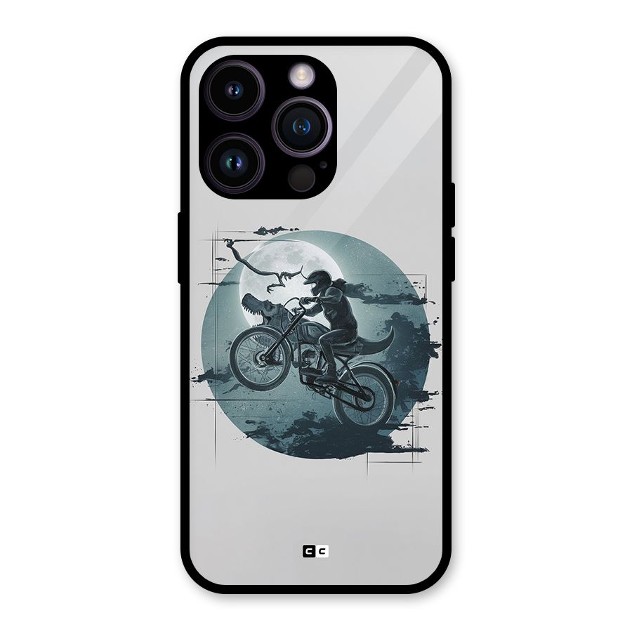 Dino Rider Glass Back Case for iPhone 14 Pro