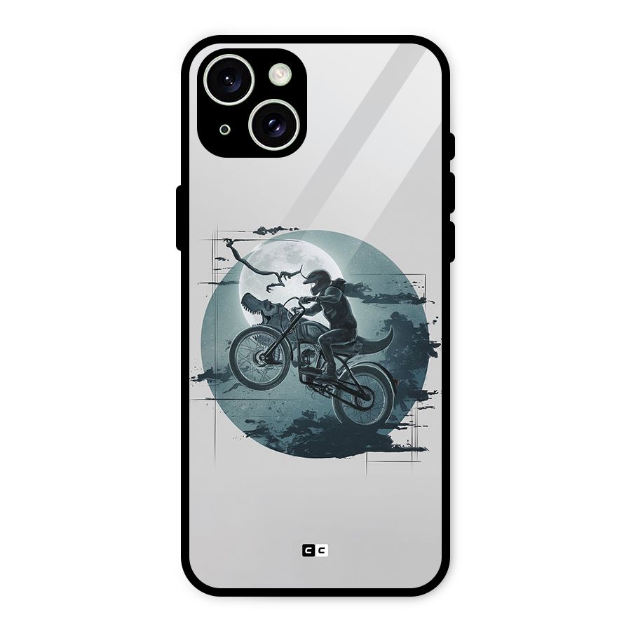 Dino Rider Glass Back Case for iPhone 15 Plus