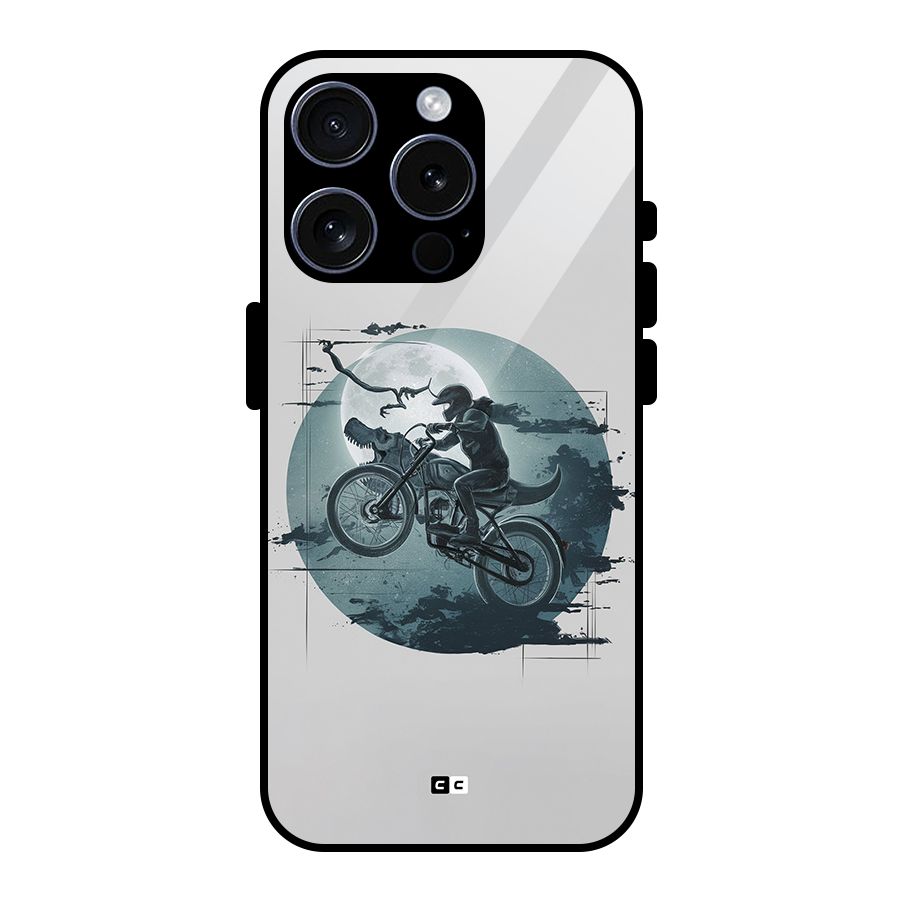 Dino Rider Glass Back Case for iPhone 15 Pro