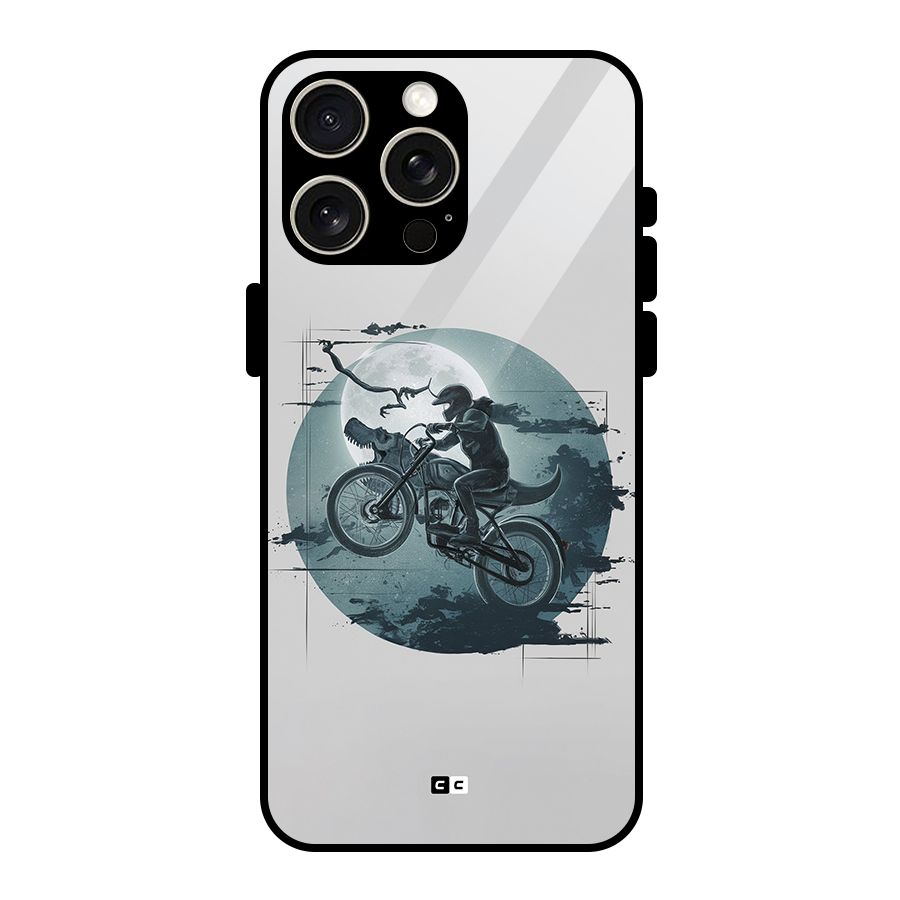 Dino Rider Glass Back Case for iPhone 15 Pro Max