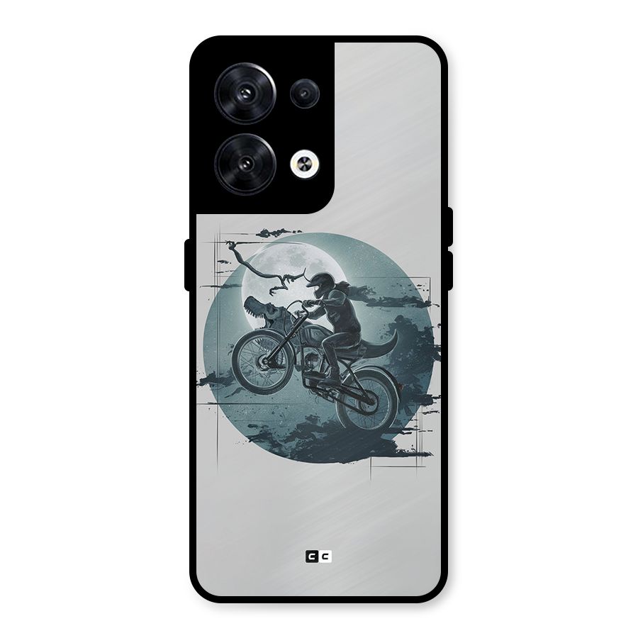 Dino Rider Metal Back Case for Oppo Reno8 5G