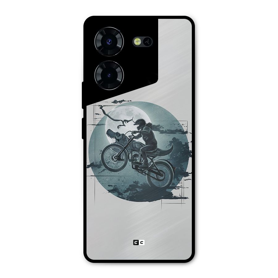 Dino Rider Metal Back Case for Tecno Pova 5 Pro 5G