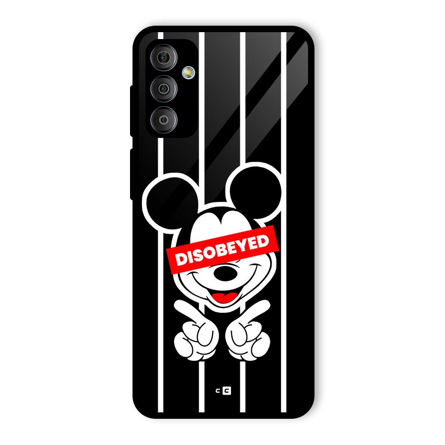 Disobeyed Micky Glass Back Case for Galaxy F23