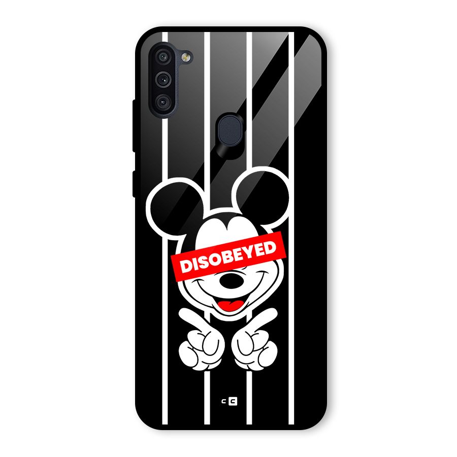Disobeyed Micky Glass Back Case for Galaxy M11