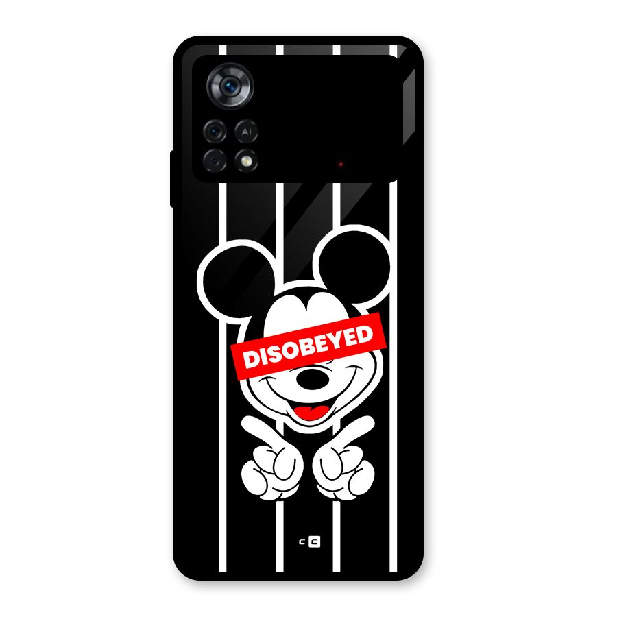 Disobeyed Micky Glass Back Case for Poco X4 Pro 5G