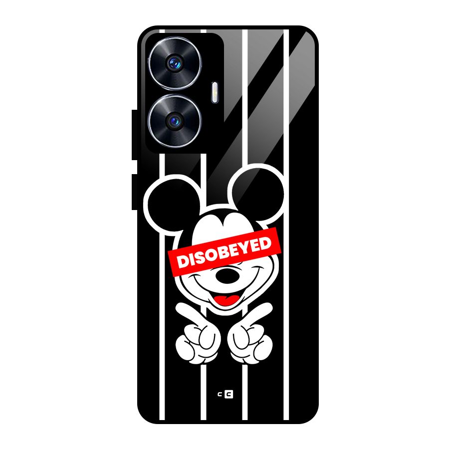 Disobeyed Micky Glass Back Case for Realme Narzo N55