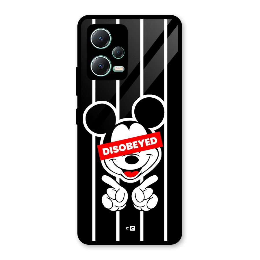 Disobeyed Micky Glass Back Case for Redmi Note 12 5G
