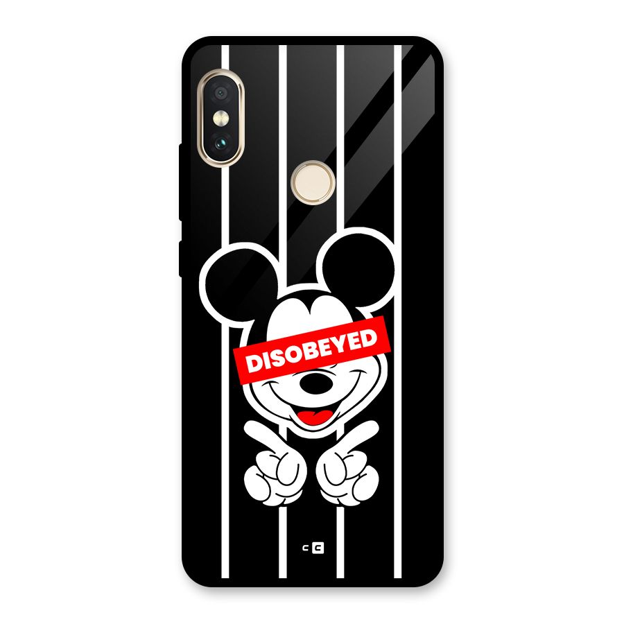 Disobeyed Micky Glass Back Case for Redmi Note 5 Pro