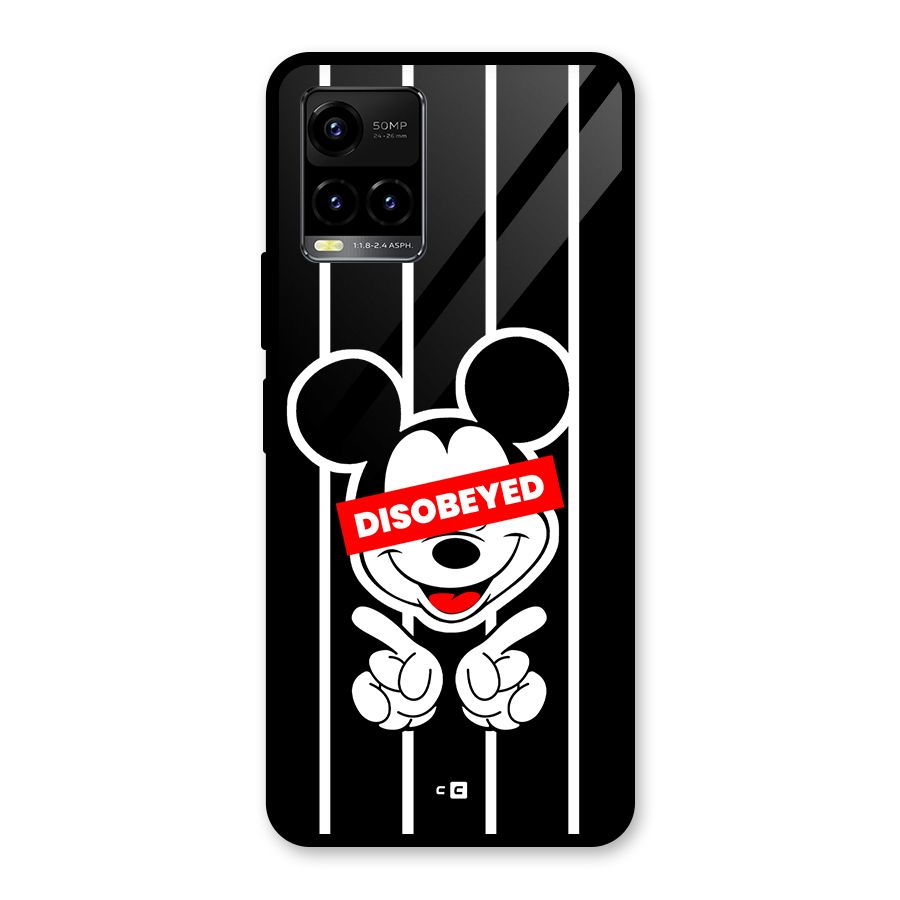 Disobeyed Micky Glass Back Case for Vivo Y33s