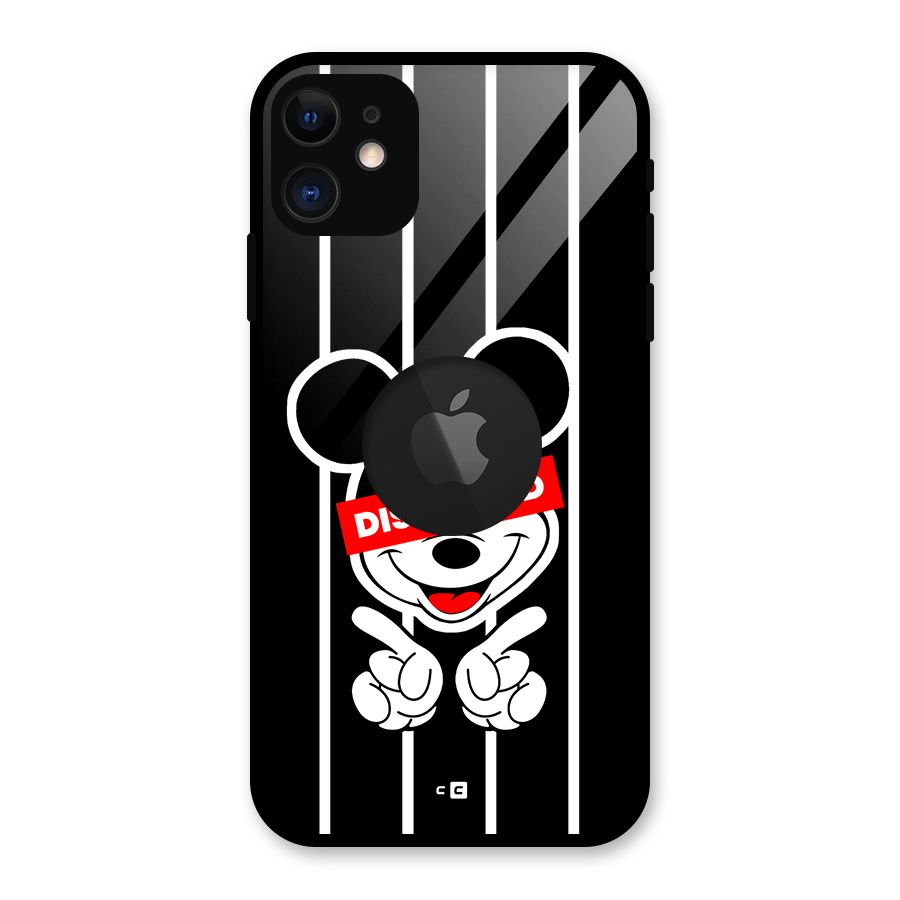 Disobeyed Micky Glass Back Case for iPhone 11 Logo Cut