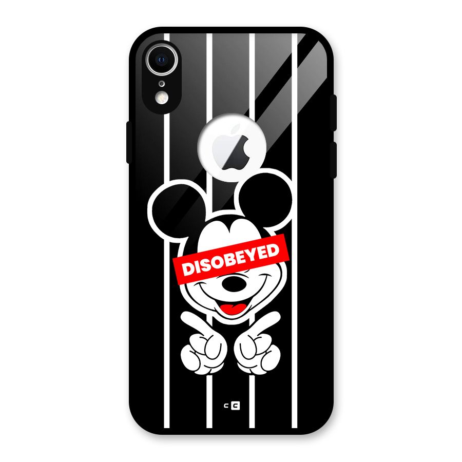 Disobeyed Micky Glass Back Case for iPhone XR Logo Cut