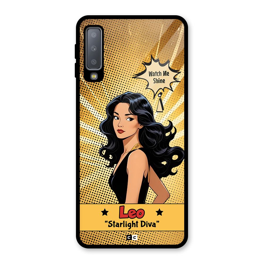 Diva Leo Glass Back Case for Galaxy A7 (2018)