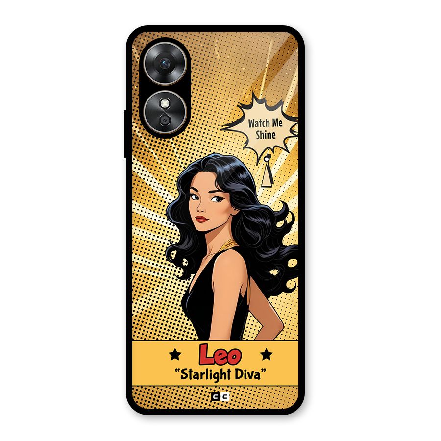 Diva Leo Glass Back Case for Oppo A17