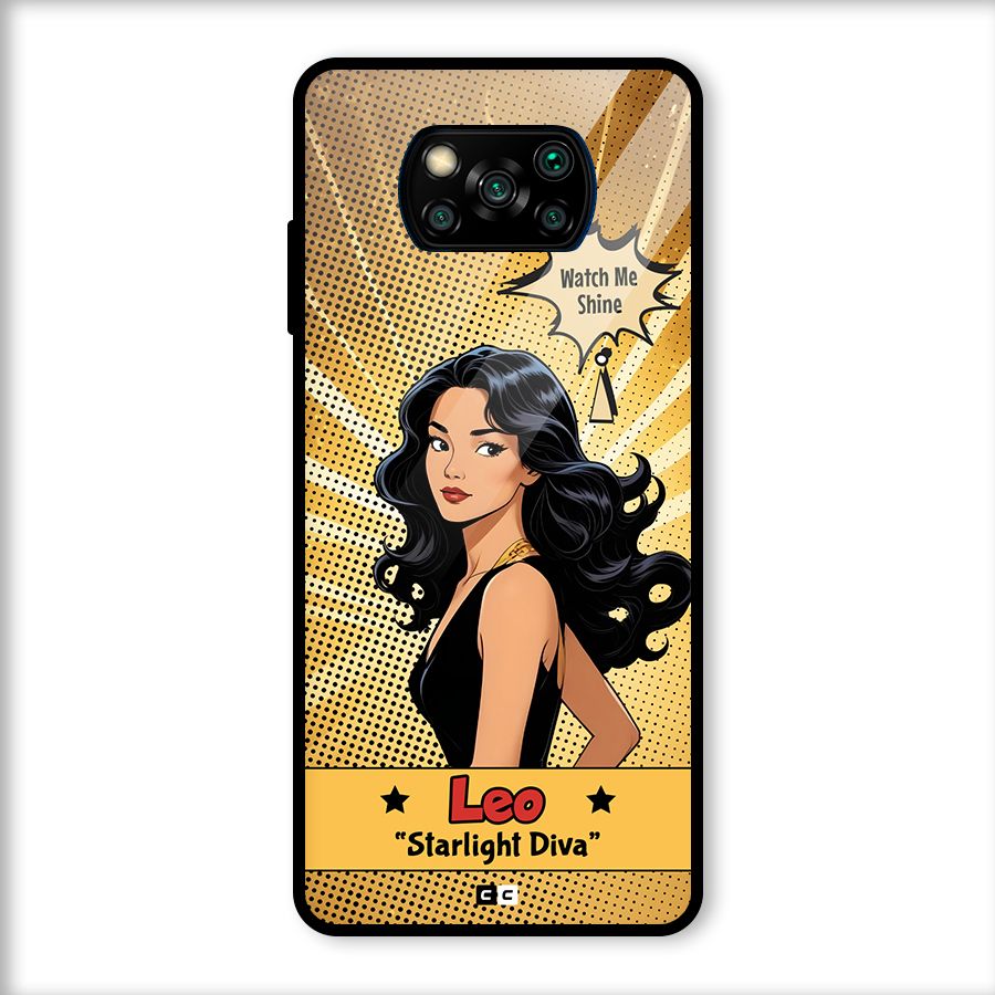 Diva Leo Glass Back Case for Poco X3